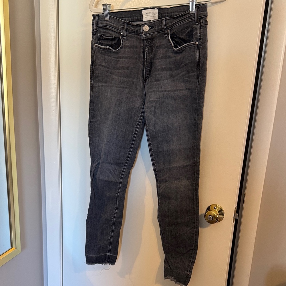 McGuire Women's  Grey Distressed Low Rise Skinny Stretch Jeans size 32